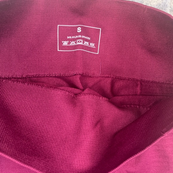 Burgundy Seamless High Waist Mesh Long Sleeve - Picture 7 of 8